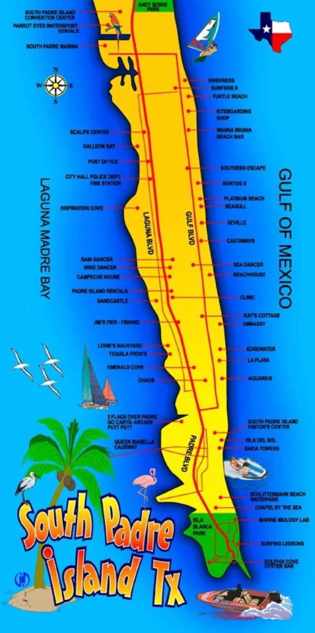 map of south padre island